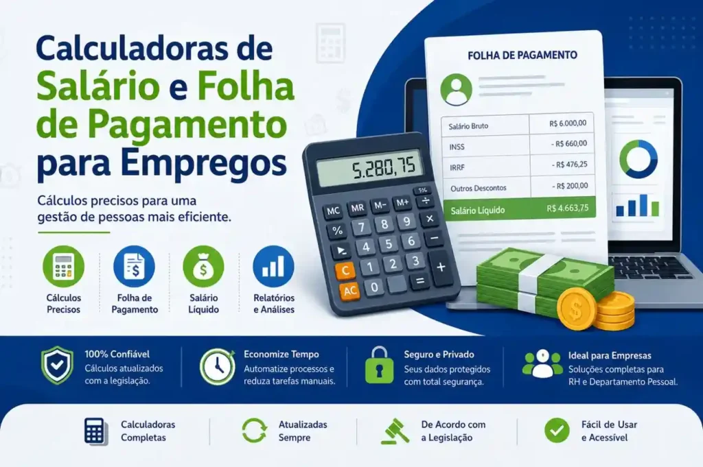 Calculadoras de Salário e Folha de Pagamento para Empregos