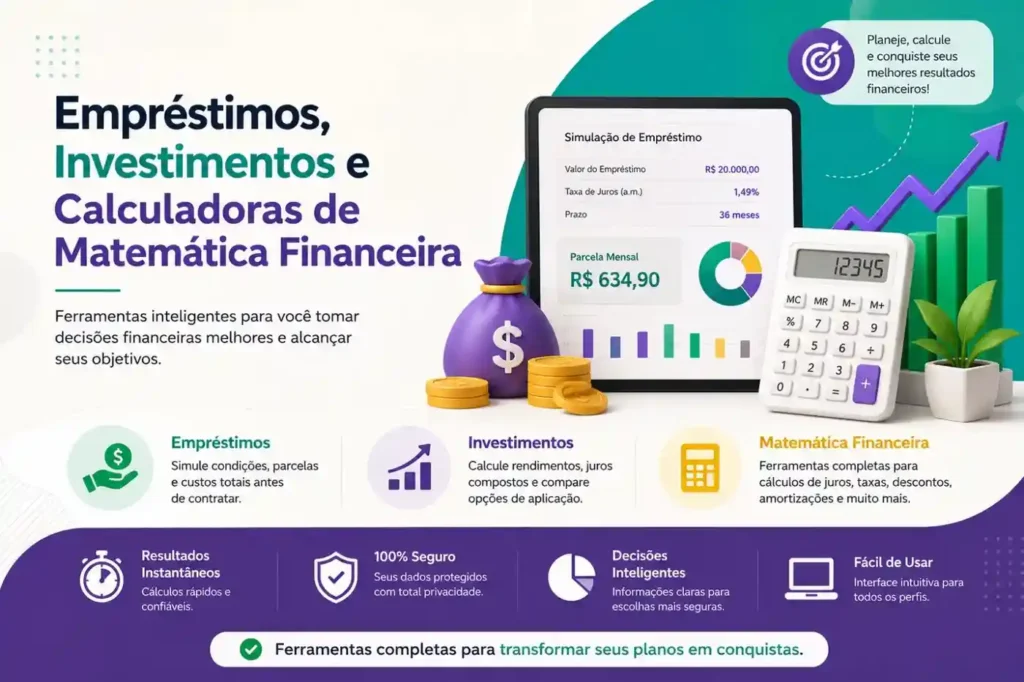 Empréstimos, Investimentos e Calculadoras de Matemática Financeira